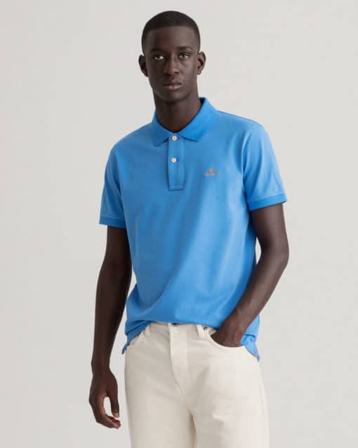 Gant Contrast Collar Pique Day Blue