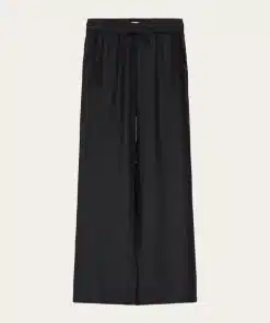 Knowledge Cotton Apparel Linen Mix Pants Black Jet