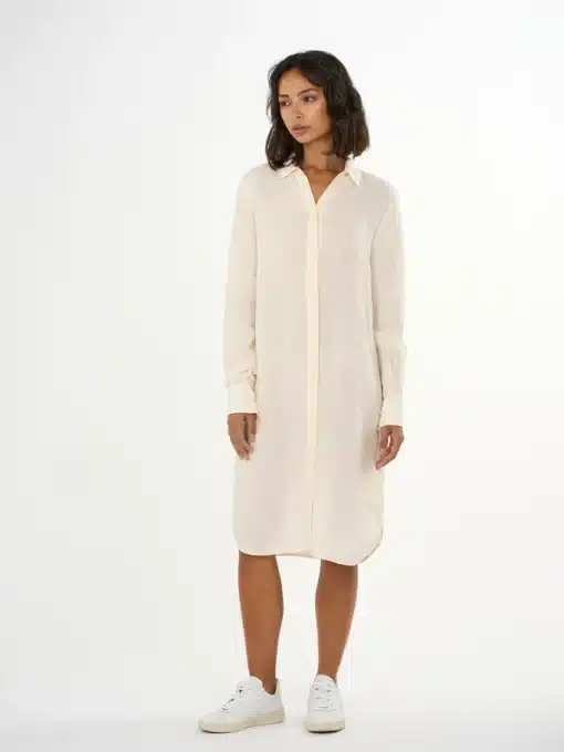 Knowledge Cotton Apparel Classic Linen Dress Buttercream