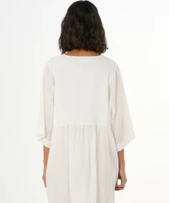 Knowledge Cotton Apparel Cotton Crepe A-Shape Dress Snow White
