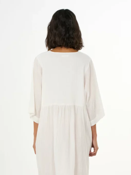 Knowledge Cotton Apparel Cotton Crepe A-Shape Dress Snow White