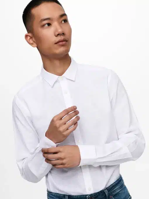 Only & Sons Caiden Life Linen Solid Shirt White