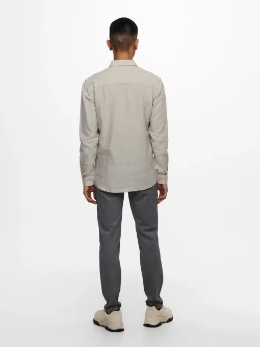 Only & Sons Caiden Life Linen Solid Shirt Chinchilla