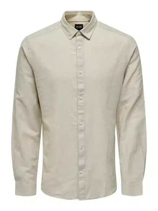 Only & Sons Caiden Life Linen Solid Shirt Chinchilla