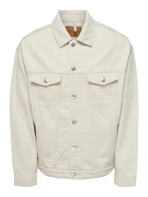 Only & Sons Rick Oversized Denim Jacket Ecru