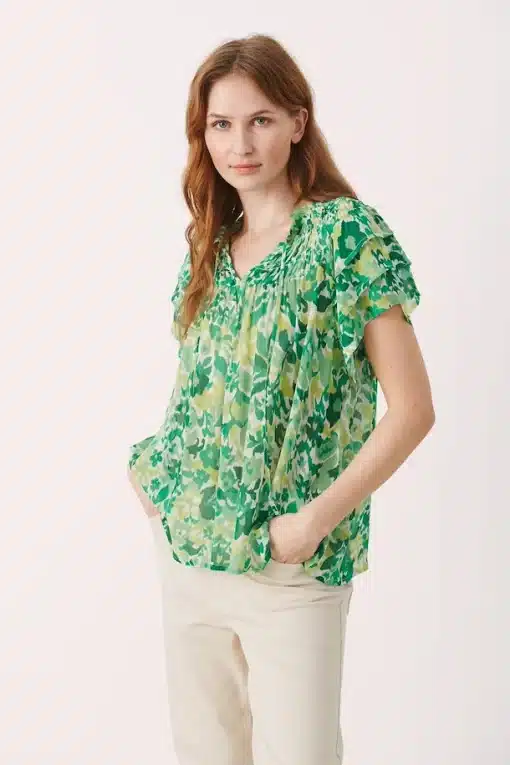 Part Two Sinna Blouse Green Gradient Print