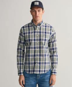 Gant Regular Fit Check Shirt Kalamata Green