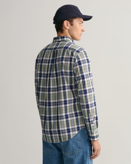 Gant Regular Fit Check Shirt Kalamata Green