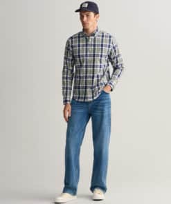 Gant Regular Fit Check Shirt Kalamata Green