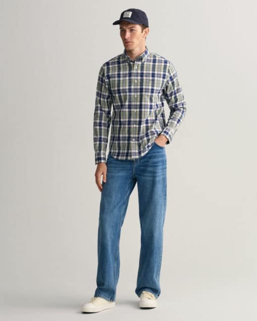 Gant Regular Fit Check Shirt Kalamata Green