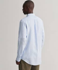 Gant Regular Fit Linen Shirt Capri Blue