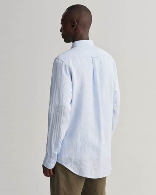Gant Regular Fit Linen Shirt Capri Blue