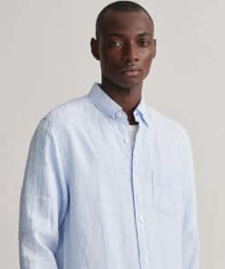Gant Regular Fit Linen Shirt Capri Blue