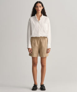 Gant Woman Linen Blend Pull-On Shorts Horn Beige