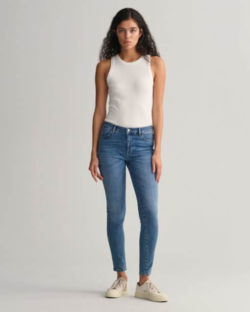 Gant Woman Nella Travel Indigo Jeans Semi Light Blue Worn In