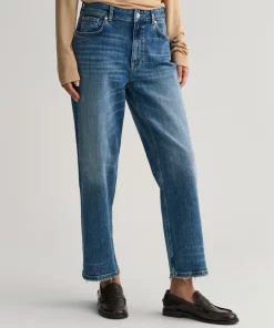 Gant Woman Relaxed Fit Jeans Mid Blue Broken In