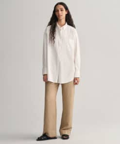 Gant Woman Linen Blend Pull-On Pants Horn Beige