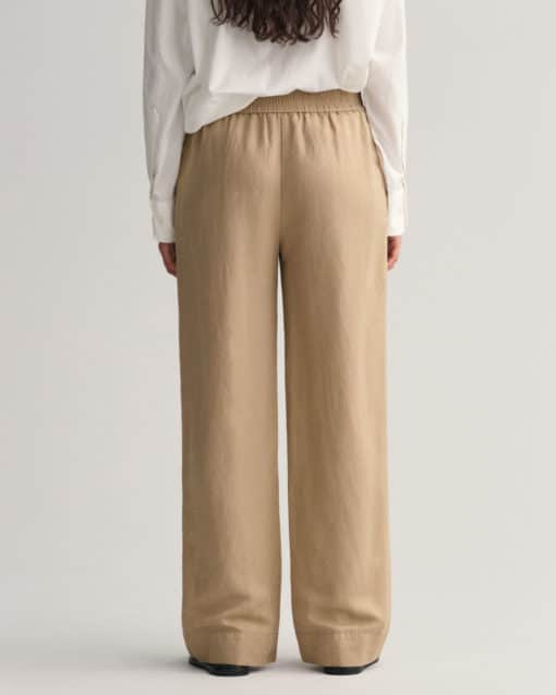 Gant Woman Linen Blend Pull-On Pants Horn Beige