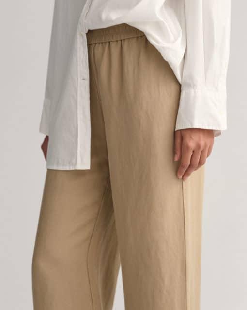 Gant Woman Linen Blend Pull-On Pants Horn Beige