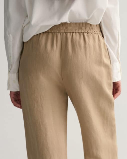 Gant Woman Linen Blend Pull-On Pants Horn Beige