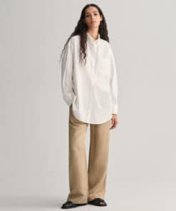 Gant Woman Linen Blend Pull-On Pants Horn Beige