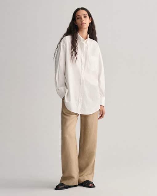 Gant Woman Linen Blend Pull-On Pants Horn Beige