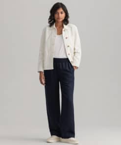 Gant Woman Linen Blend Pull-On Pants Evening Blue