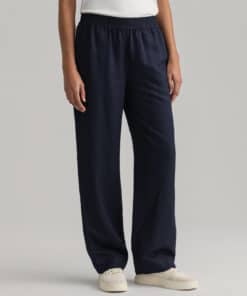 Gant Woman Linen Blend Pull-On Pants Evening Blue
