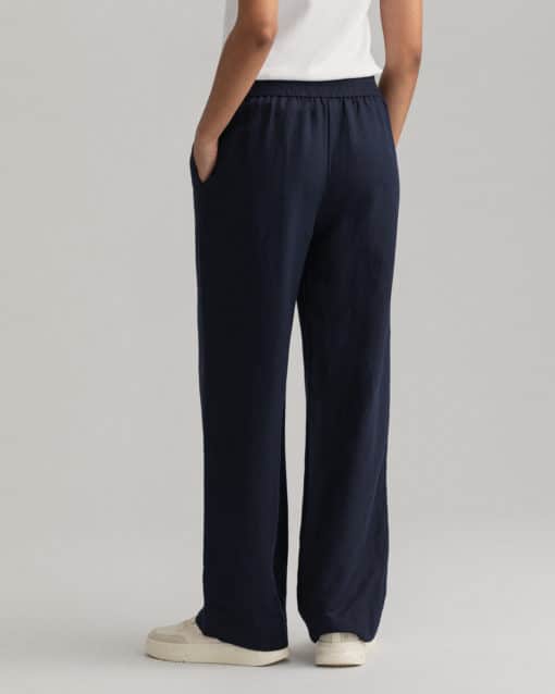 Gant Woman Linen Blend Pull-On Pants Evening Blue