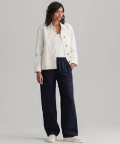 Gant Woman Linen Blend Pull-On Pants Evening Blue