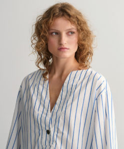 gant Woman Relaxed Pop-Over Striped Shirt White