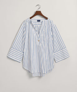 gant Woman Relaxed Pop-Over Striped Shirt White
