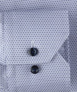 Stenströms Fitted Light Blue Patterned Twill Shirt