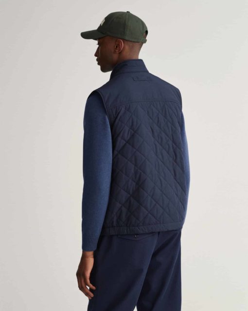 Gant Quilted Windcheat Vest Evening Blue
