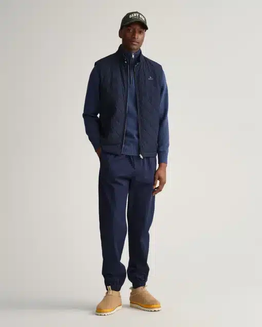 Gant Quilted Windcheat Vest Evening Blue