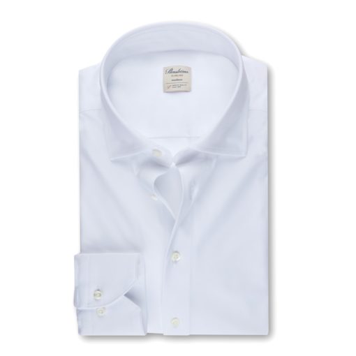 Stenströms Slimline Casual White Jersey Shirt