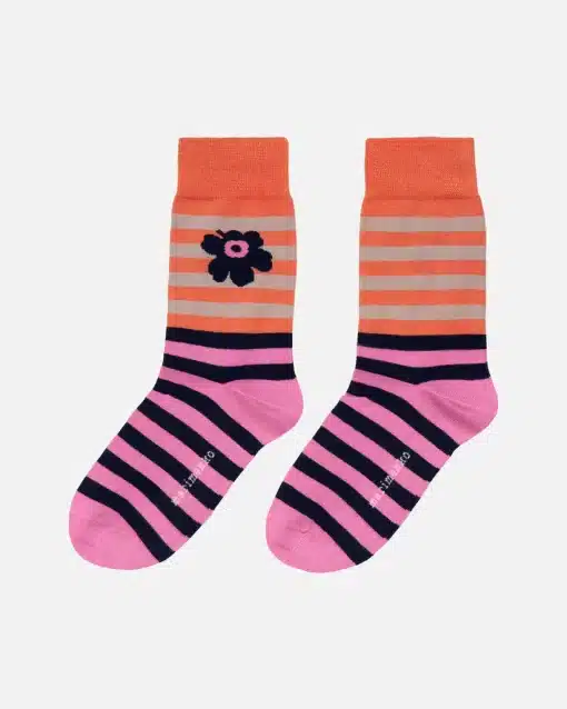 Marimekko Kasvaa Tasaraita Unikko Two Socks