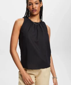 Esprit Linen Blend Top Black