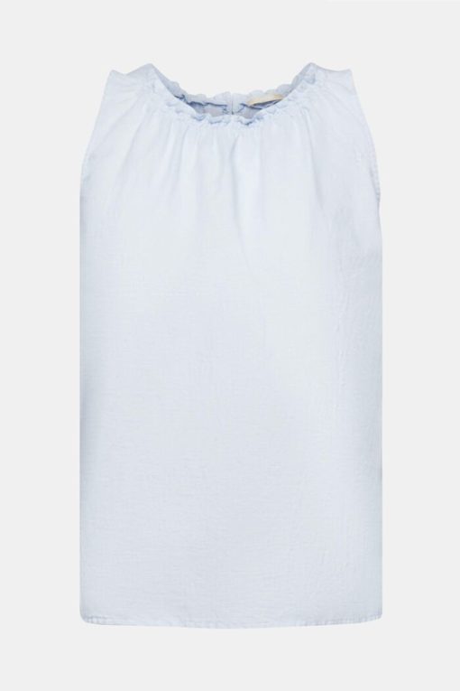 Esprit Linen Blend Top Pastel Blue