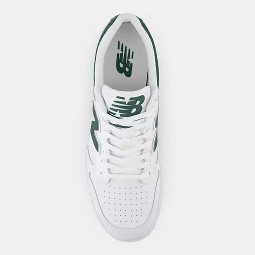 New Balance 480 White With Nightwatch Green And Light Aluminum