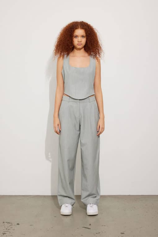 Envii Enline Pants Grey Pinstripe