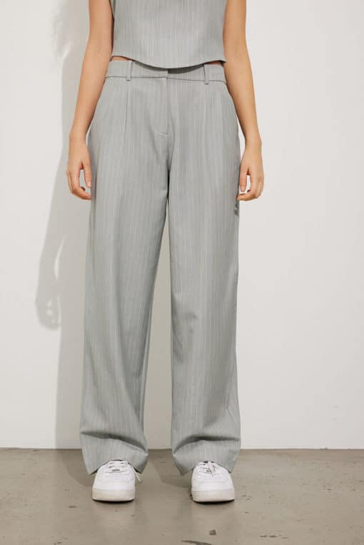 Envii Enline Pants Grey Pinstripe