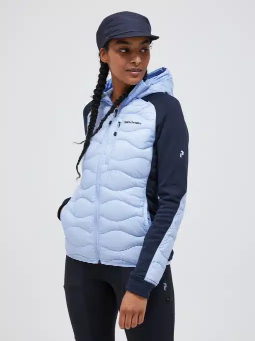 Peak Performance Helium Hybrid Down Hood Jacket Women Amity Blue/Salute Blue