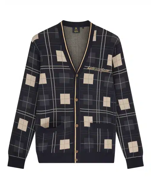 Lyle & Scott Grid cardigan Dark Navy