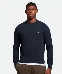 Lyle & Scott Cotton Crew Neck Jumper Dark Navy