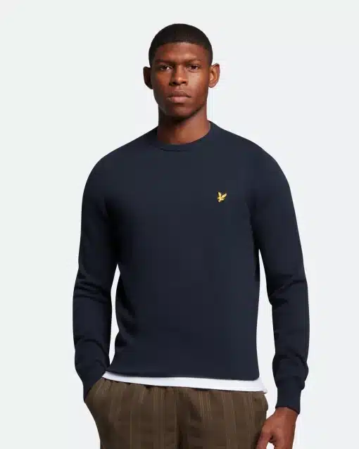 Lyle & Scott Cotton Crew Neck Jumper Dark Navy
