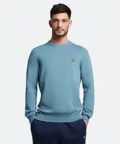 Lyle & Scott Cotton Crew Neck Jumper Skipton Blue