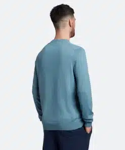 Lyle & Scott Cotton Crew Neck Jumper Skipton Blue