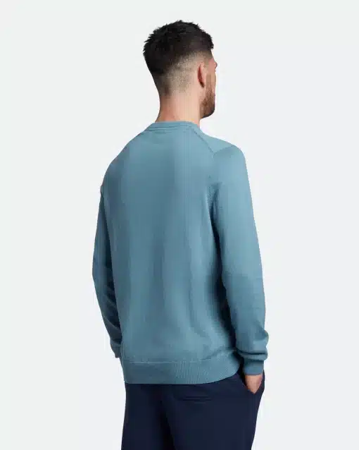 Lyle & Scott Cotton Crew Neck Jumper Skipton Blue
