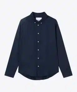 Les Deux Kristian Linen B.D. Shirt Dark Navy